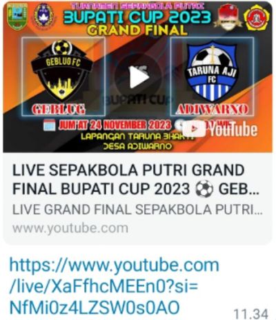 BABAK FINAL TURNAMEN SEPAK BOLA PUTRI CUP BUPATI KEBUMEN 2023